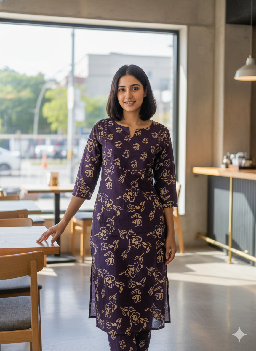 Deep violet Cotton Coords