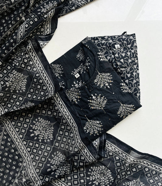 Charcoal Black Cotton Salwar