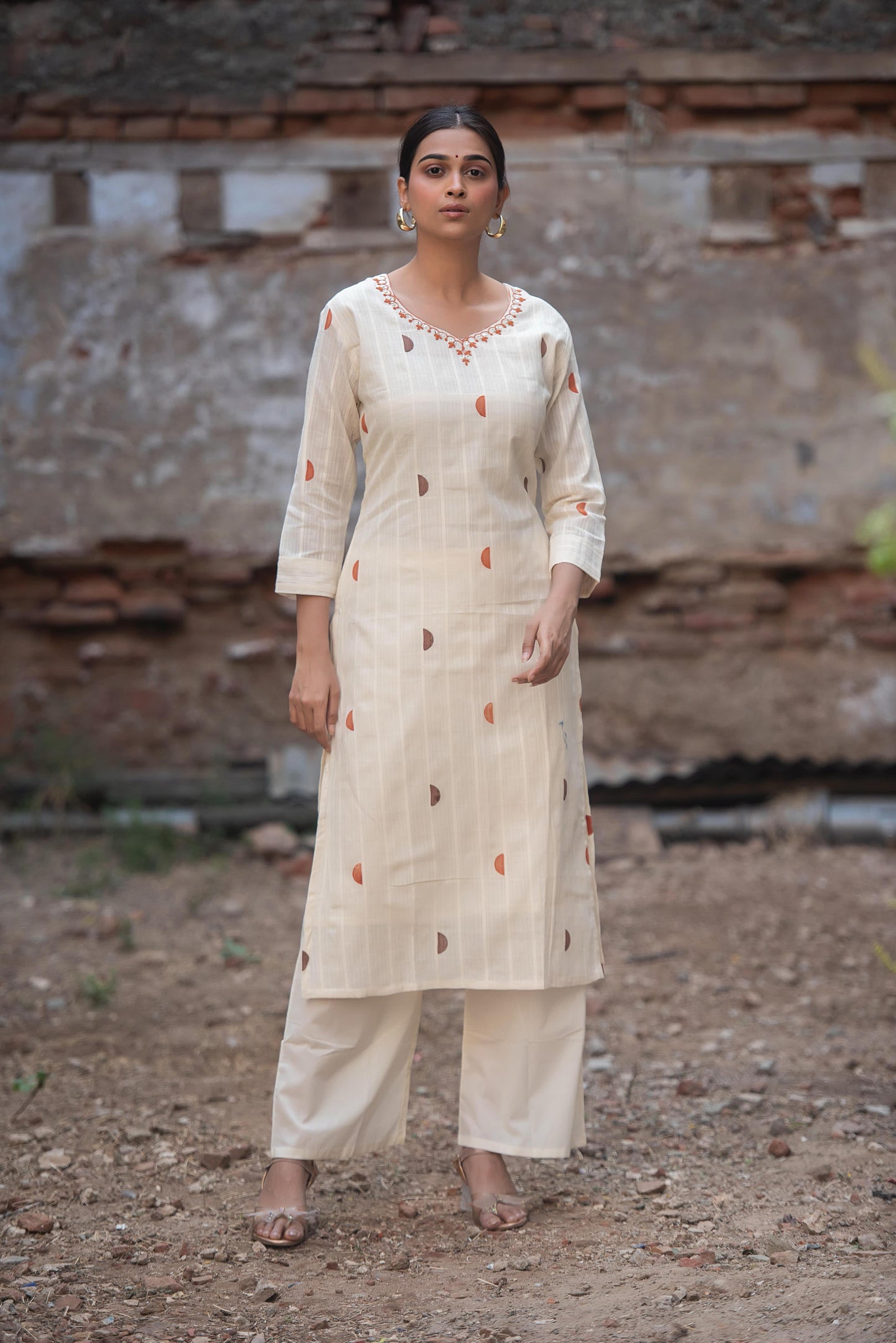 Off-white Cotton Kurta Pant