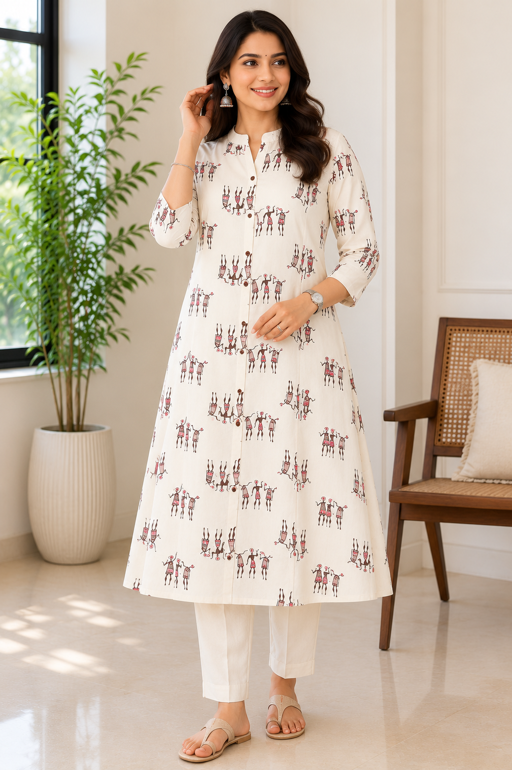 Ivory Heritage Lining A-Line Kurta Pant