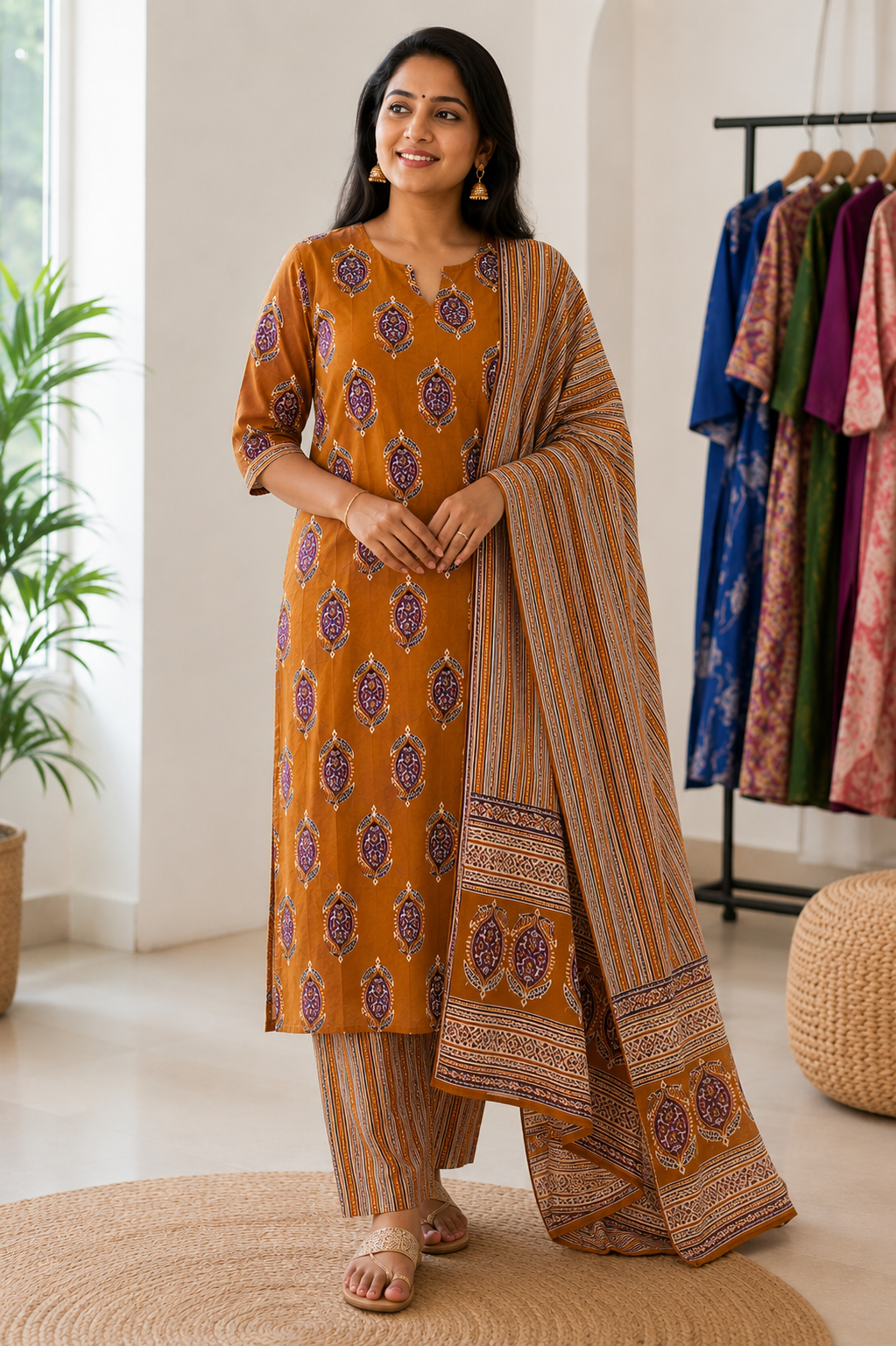 Mustard Heritage Cotton Lining Salwar