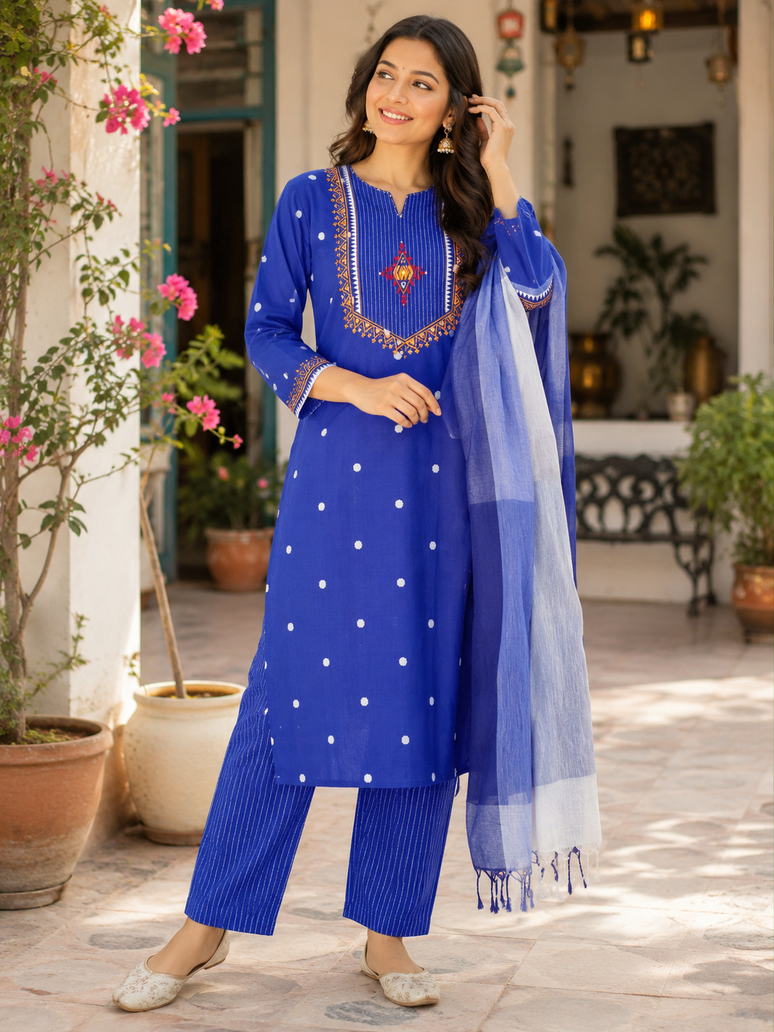 Royal Blue Handloom Cotton Salwar