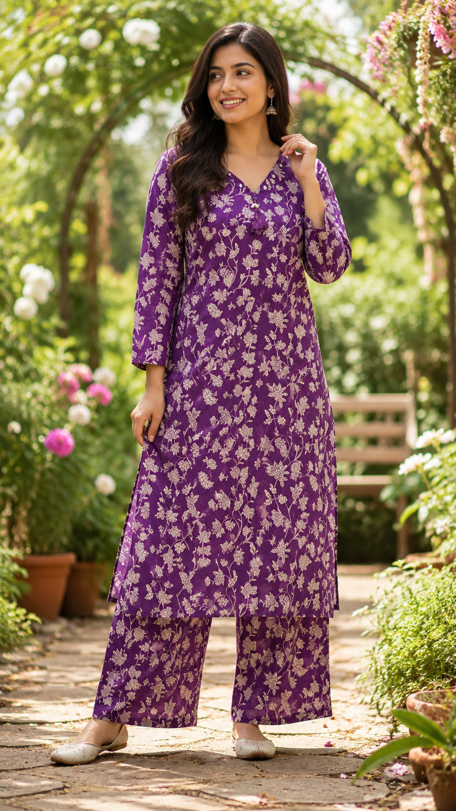 Amethyst Bloom Pure Cotton Co-ord