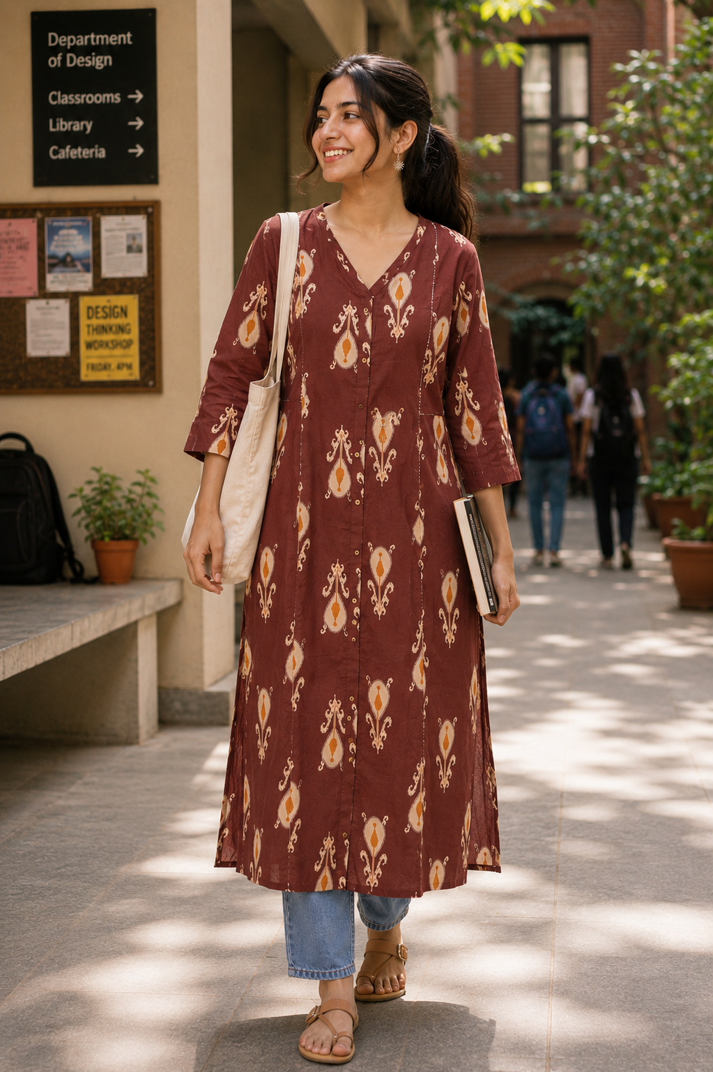 Rustwood Ikat Cotton Kurta