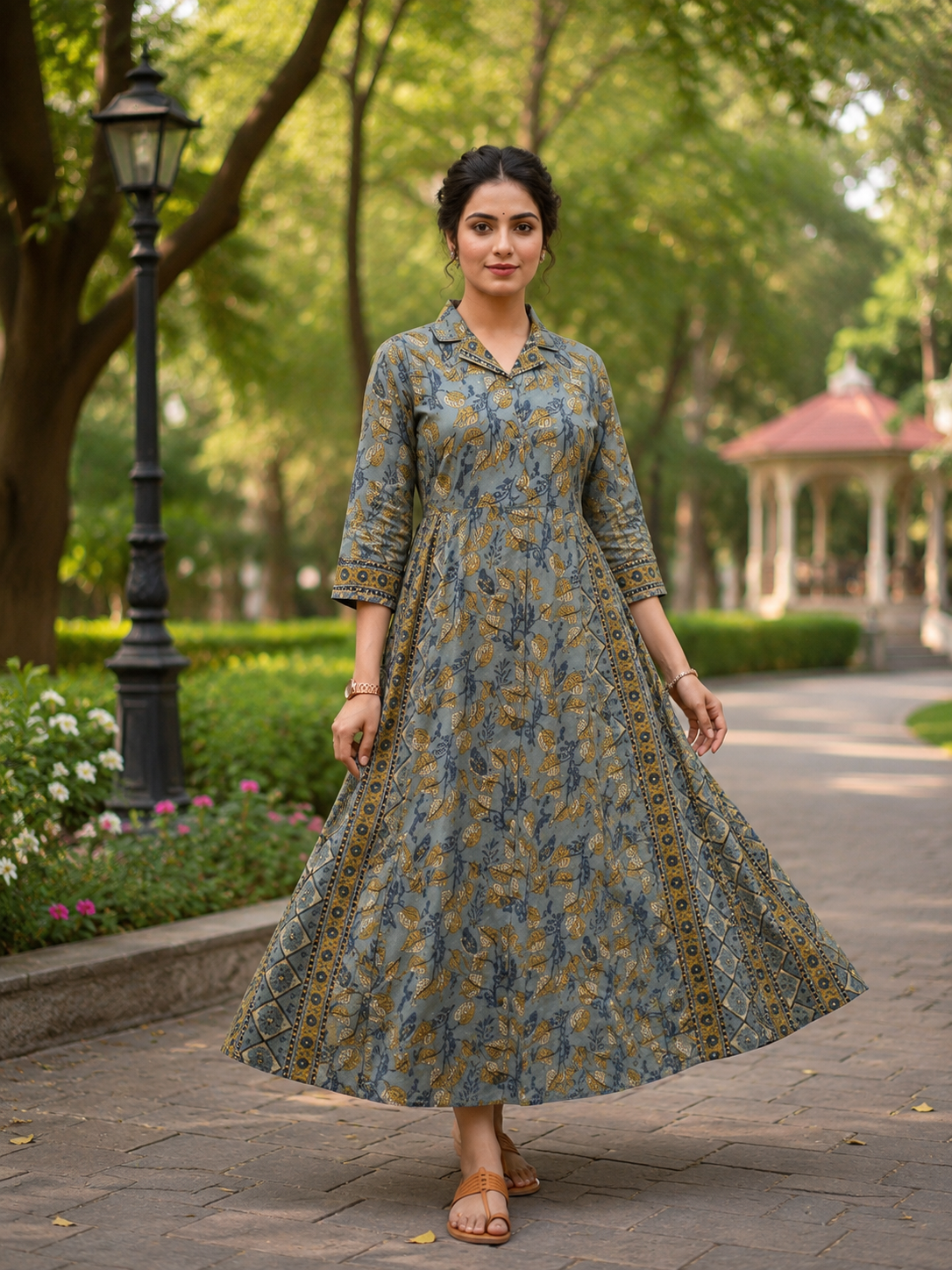 Blue Meadow Cotton Maxi