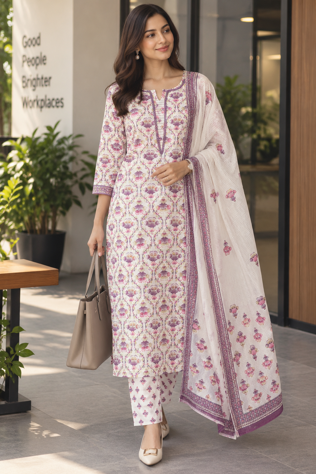 Blush Bloom Cotton Salwar Set