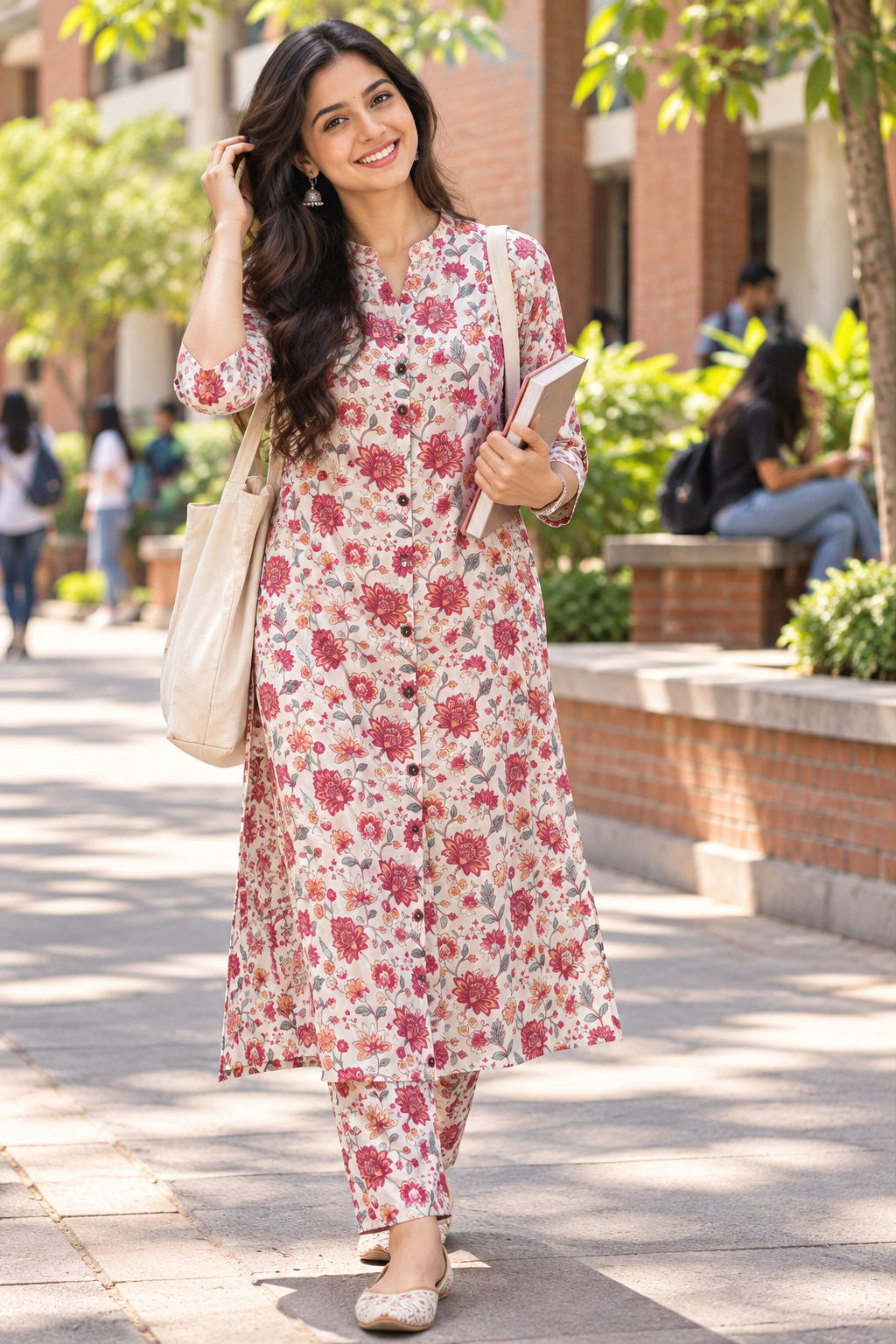 Off White Floral Bloom Aline Coords