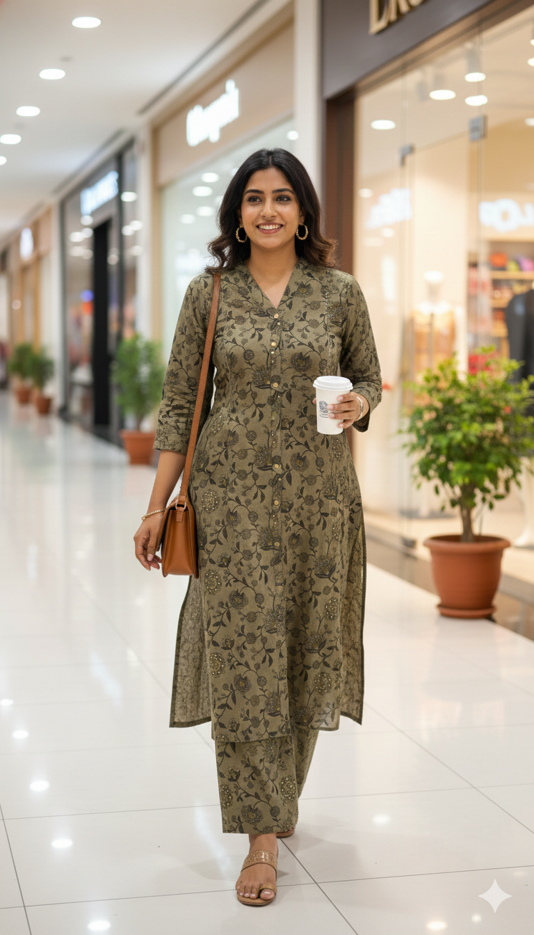 Olive Noir Cotton Co-Ord