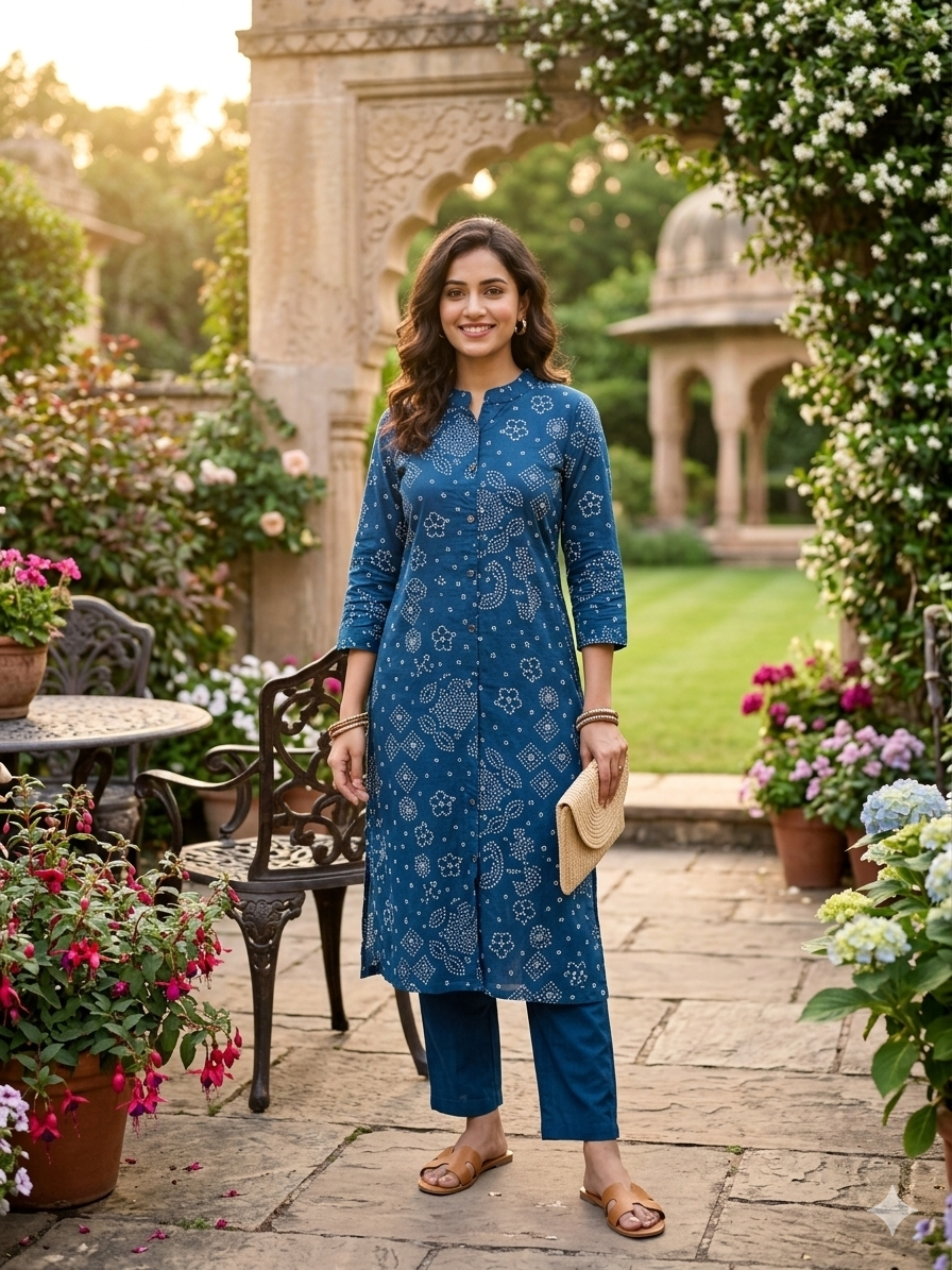 Indigo Breeze Cotton Kurta Pant