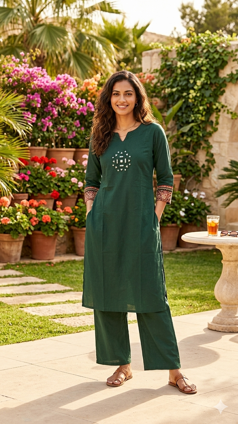 Emerald Ease Kurta Pant