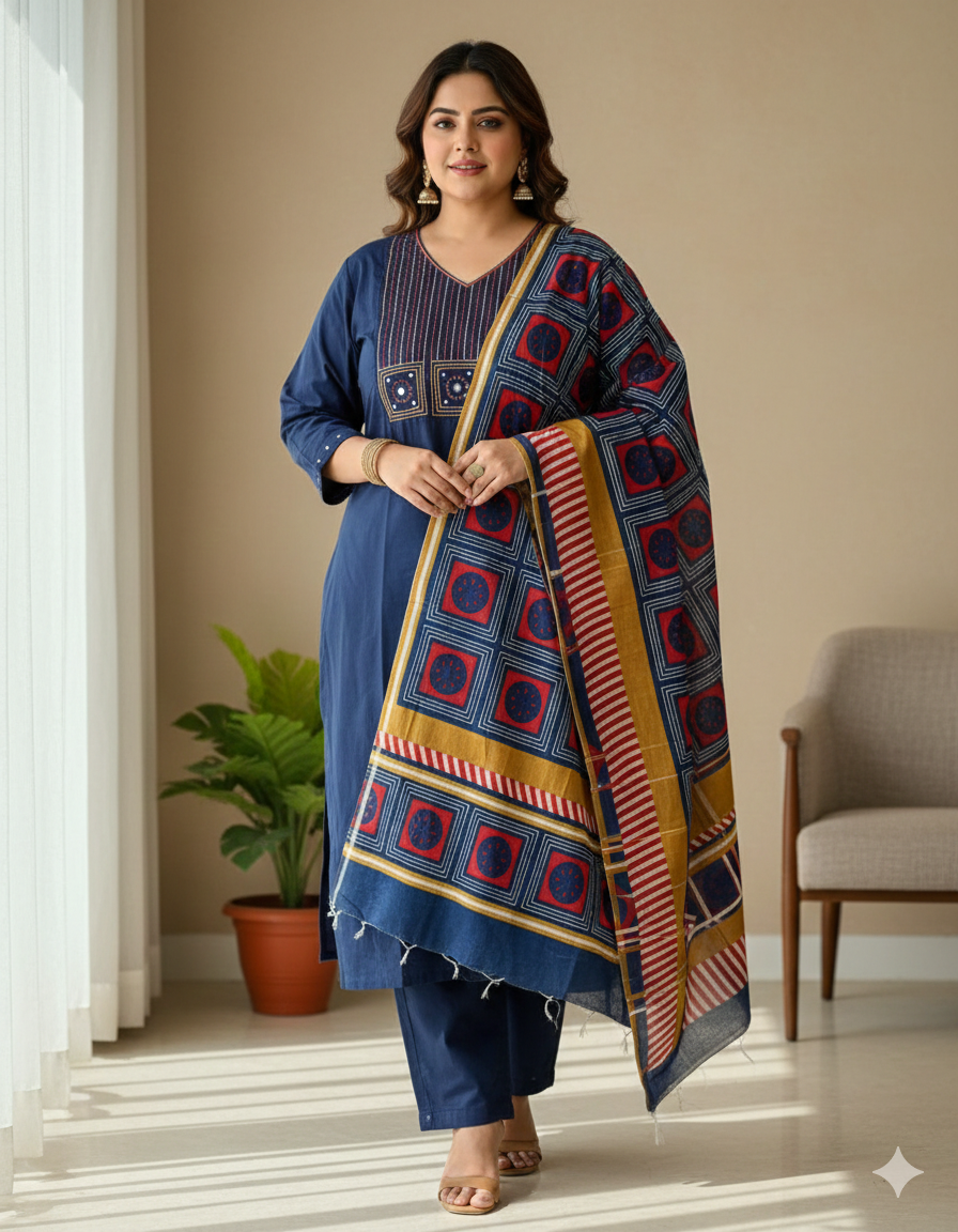 Midnight Aura Plus Size Cotton Salwar