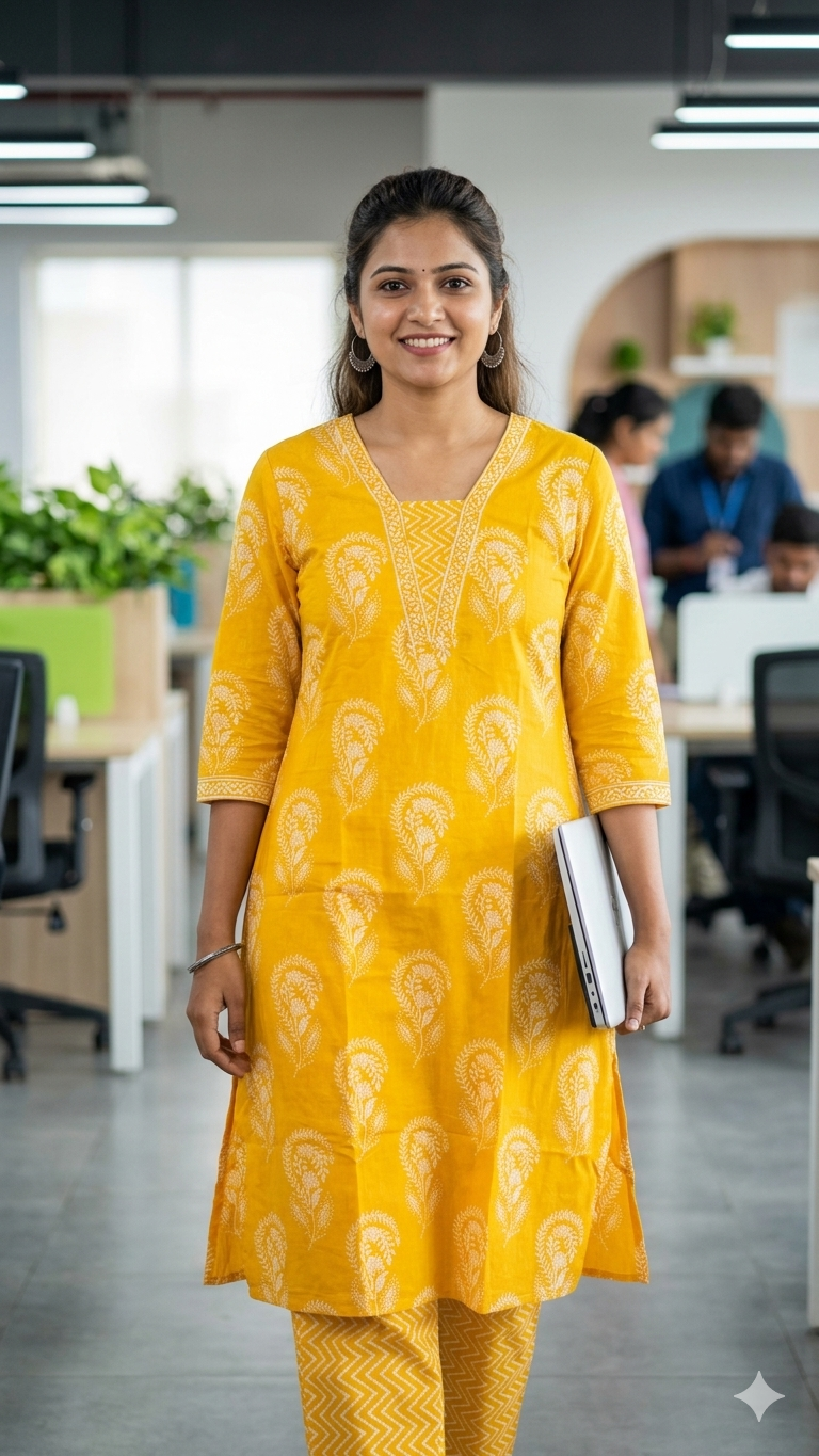 Sunshine Paisley Cotton Kurta Pant