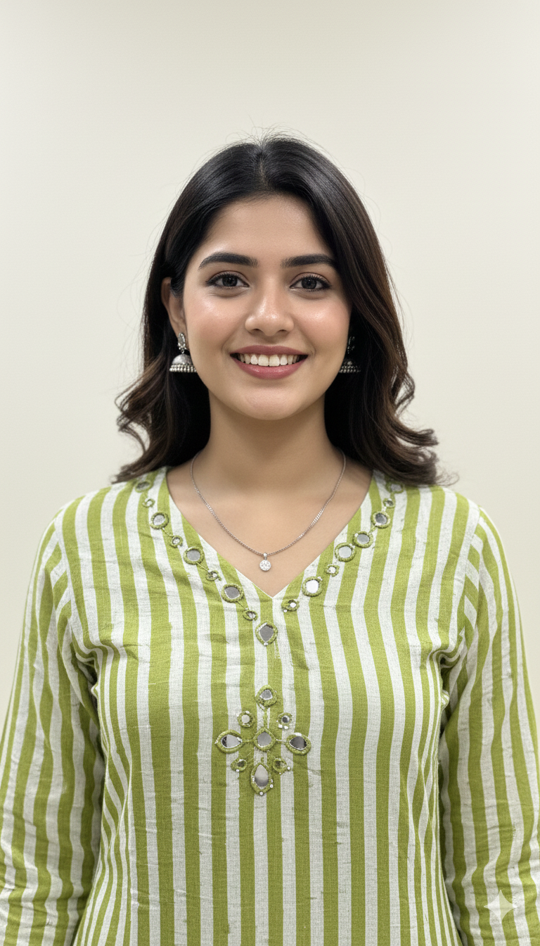 Zestful Stripe & Mirror silk salwar