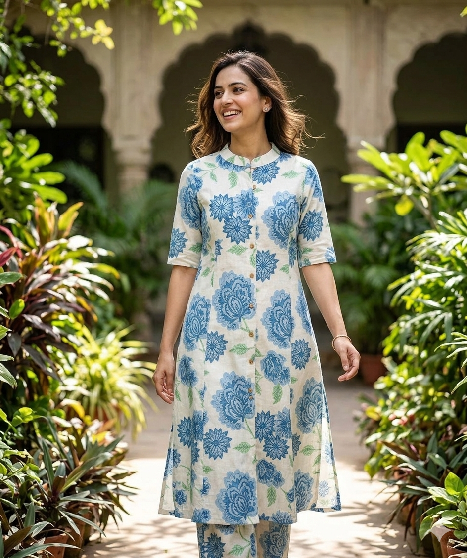 Azure Bloom Cotton Flex Coords