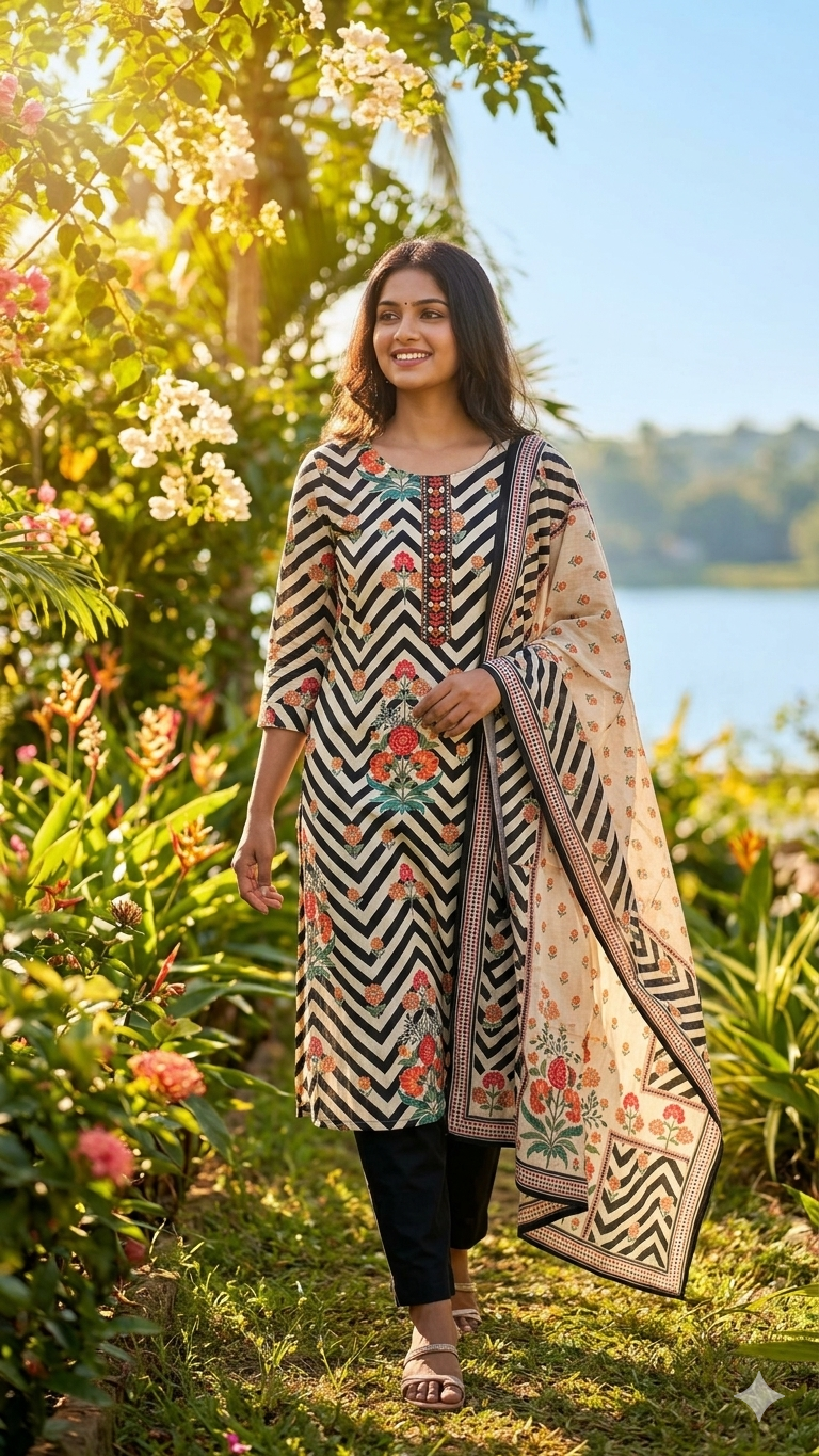 Ziva Chevron Bloom Salwar