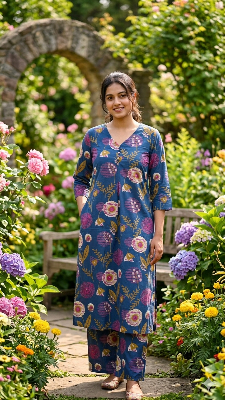 Blue Blossom Cotton Co-ords