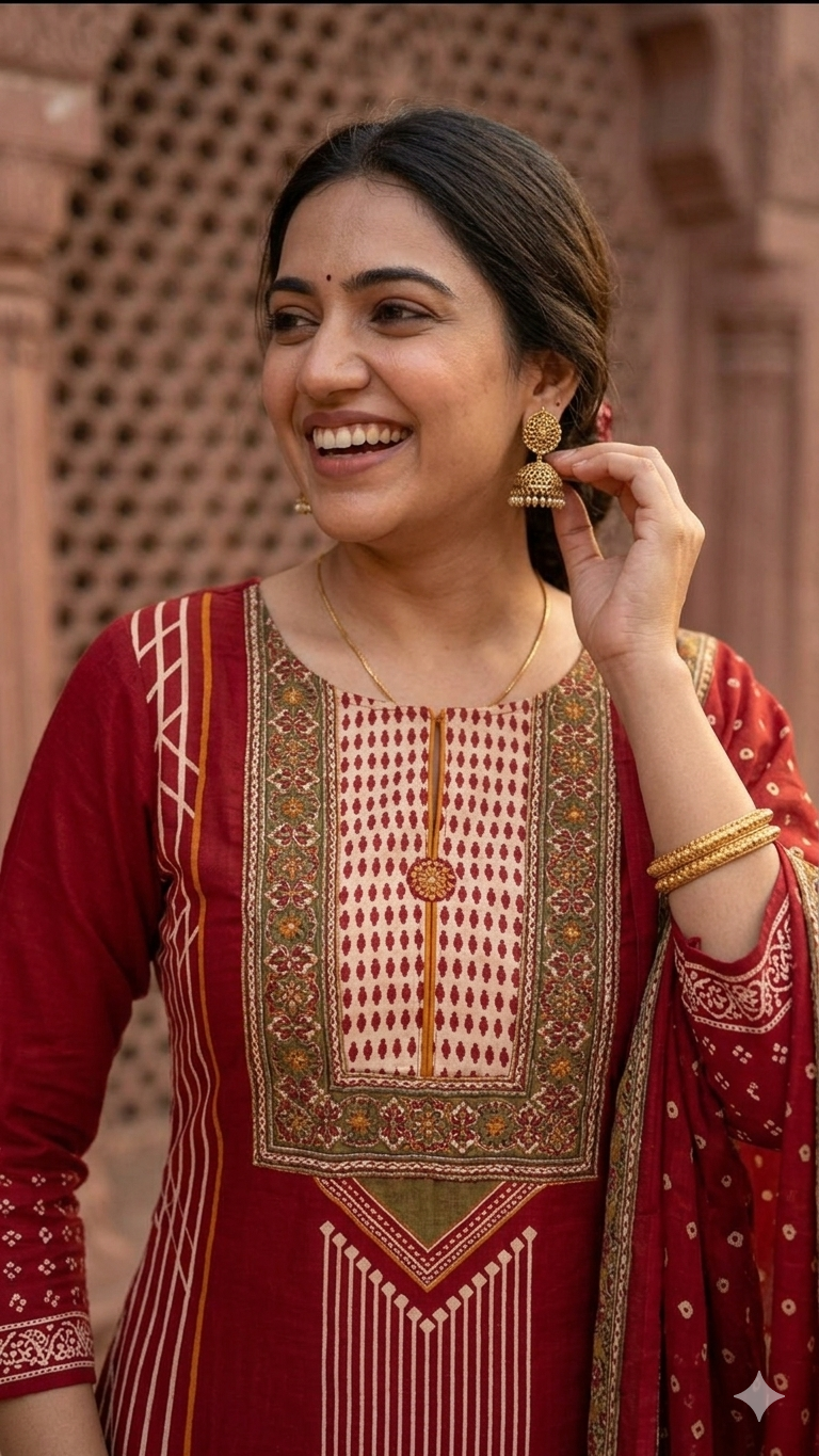 Rust Red Heritage Salwar