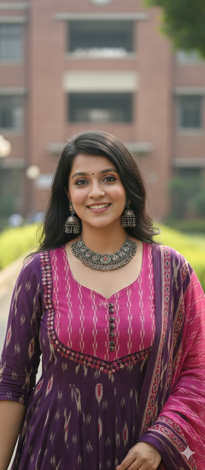 Royal Amethyst Ikkat Anarkali