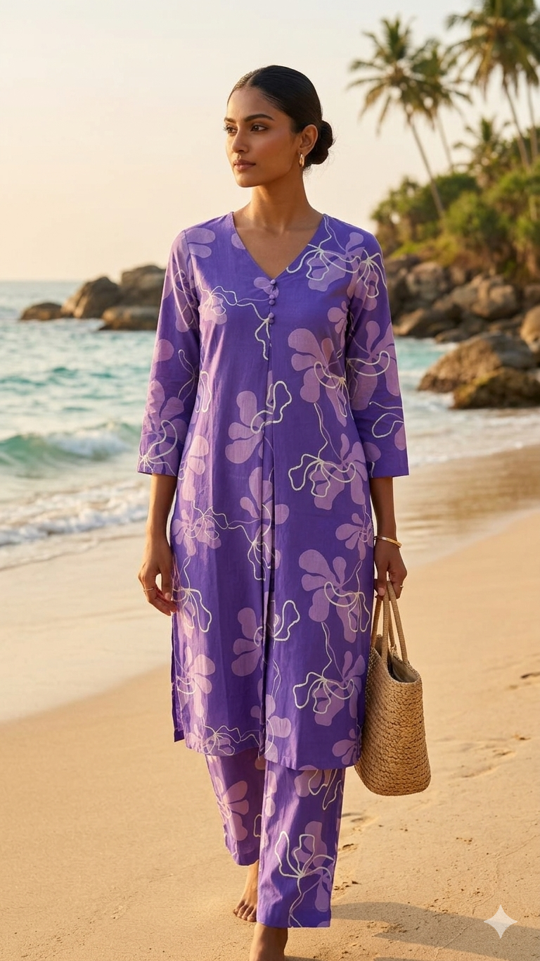 Lavender Shore Cotton Co-ords