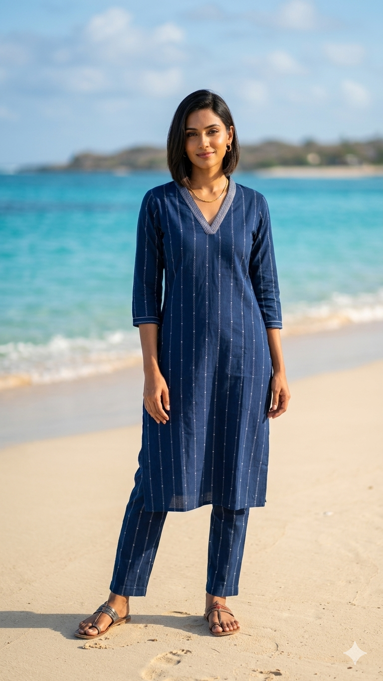 Midnight Tide Cotton Co-ord