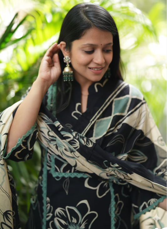 Midnight Bloom Cotton Salwar