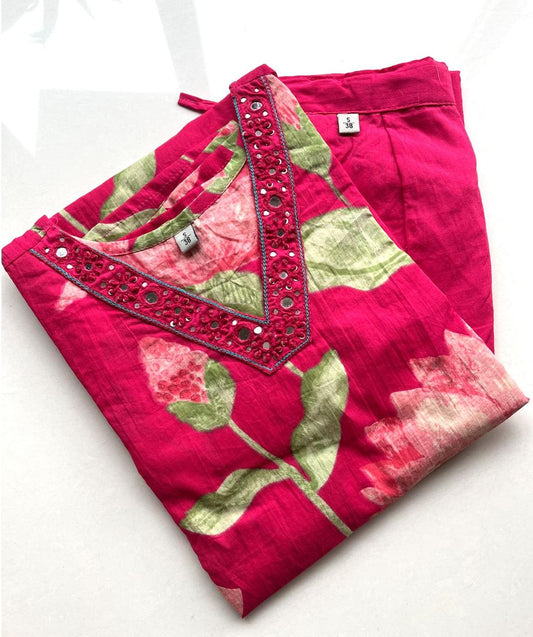 Rani Pink Aline Kurta Pant