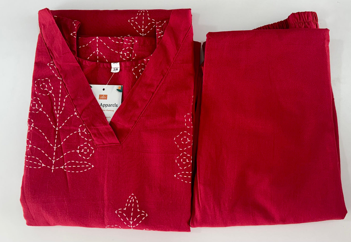 Red cotton Kurta pant