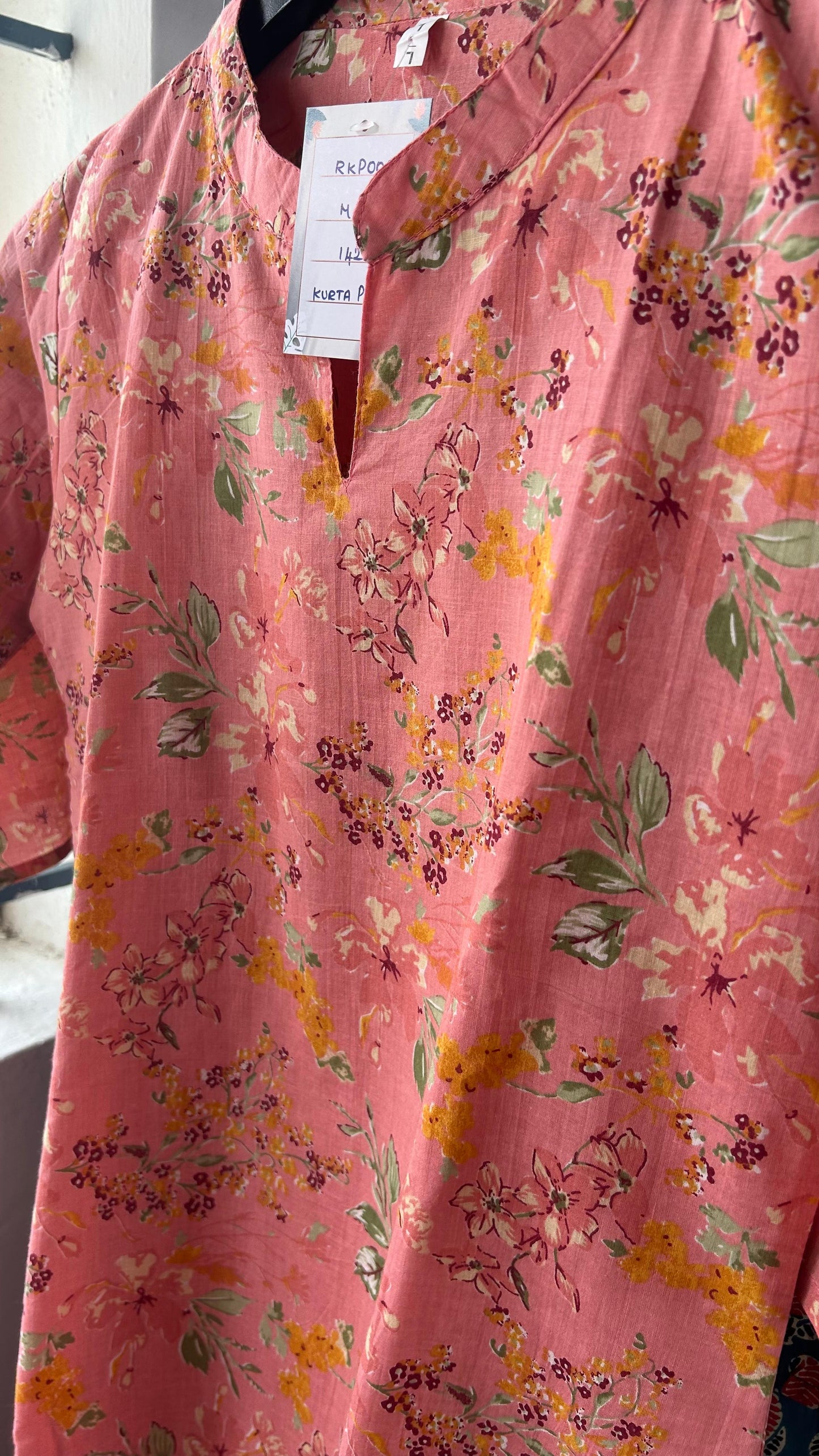 Pink cotton Kurta Pant