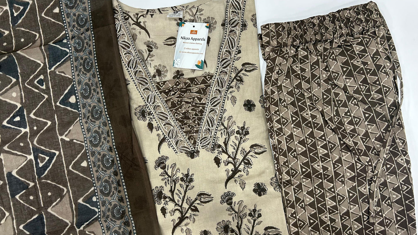 Lite Brown Cotton Salwar