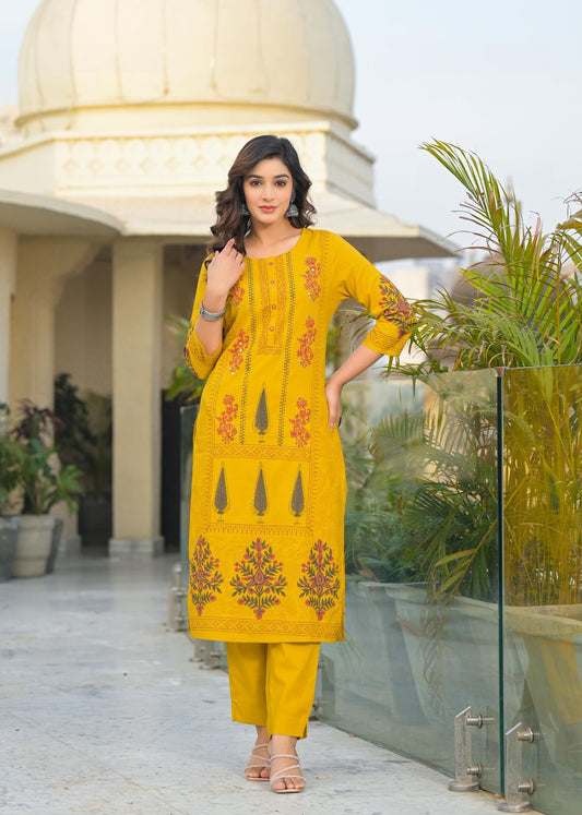 Mango Yellow Cotton Salwar
