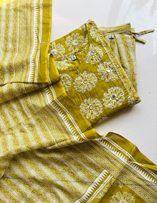 Lime Green Cotton Salwar
