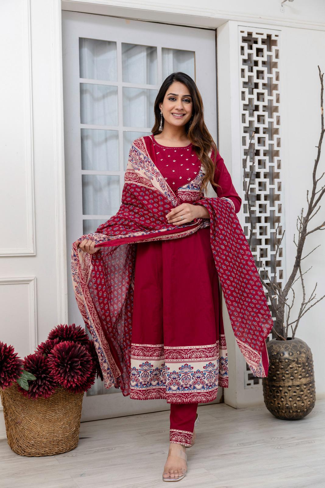 Red Anarkali Salwar