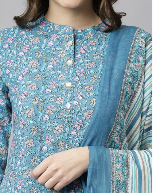 Aqua Blue Cotton Salwar