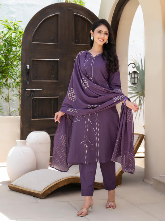 Deep Violet Cotton Salwar