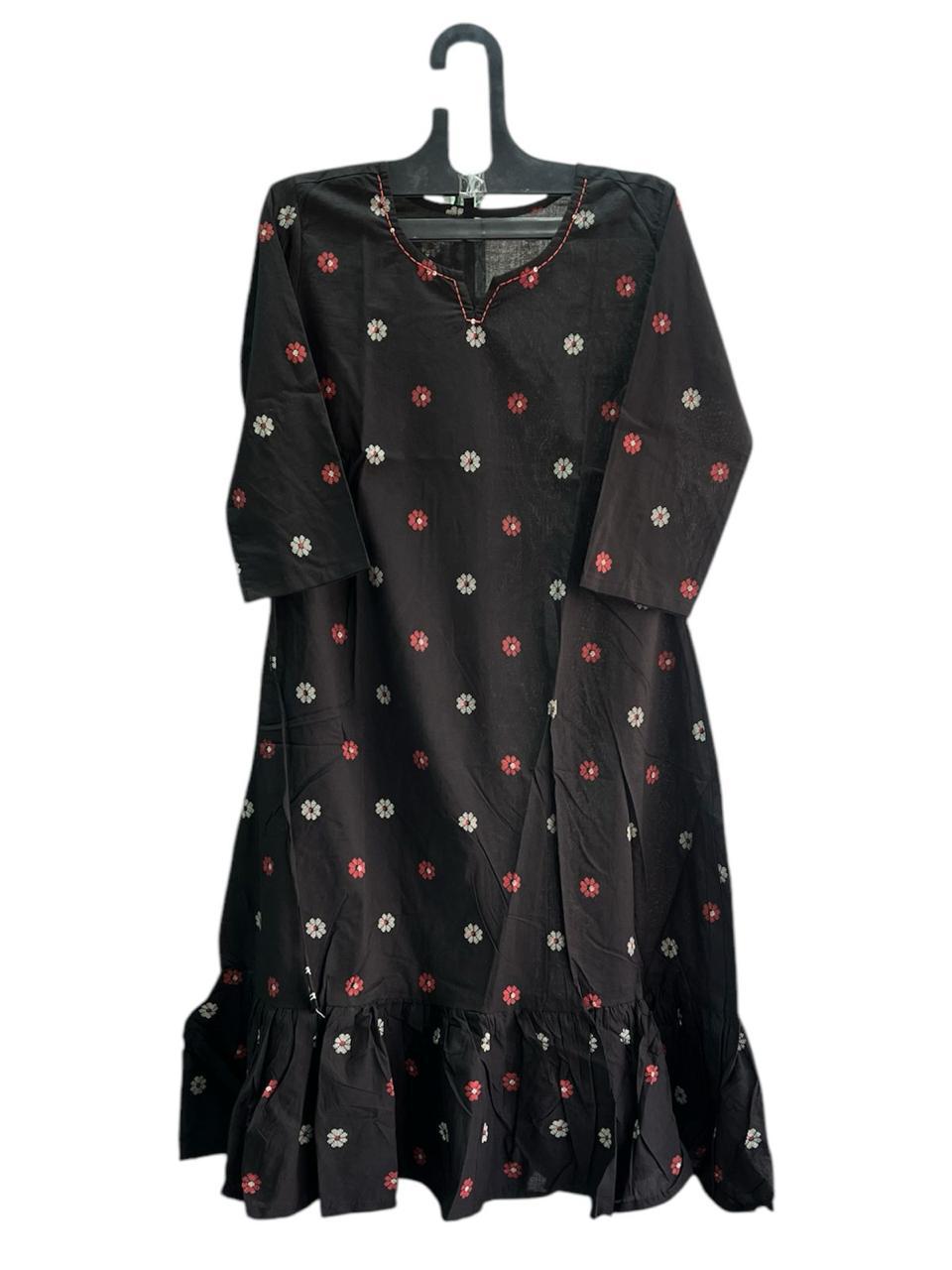 Black Frilled Maxi
