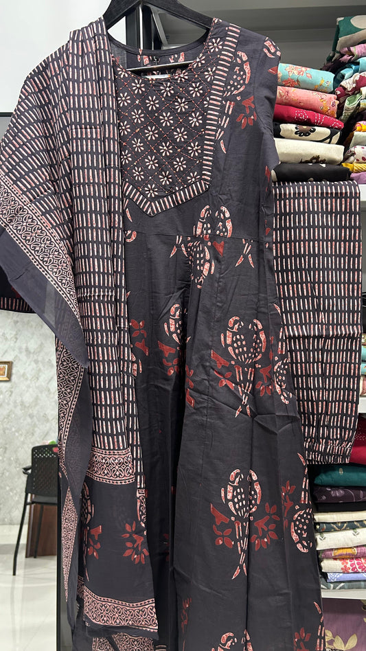 Ash Grey Anarkali Salwar