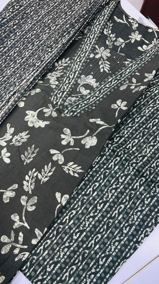 Bottle Green Cotton Salwar