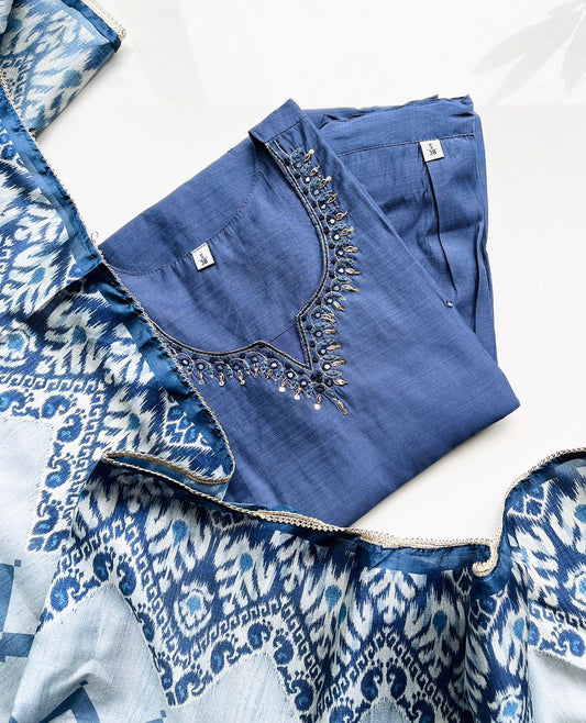 Delph Blue Silk Salwar