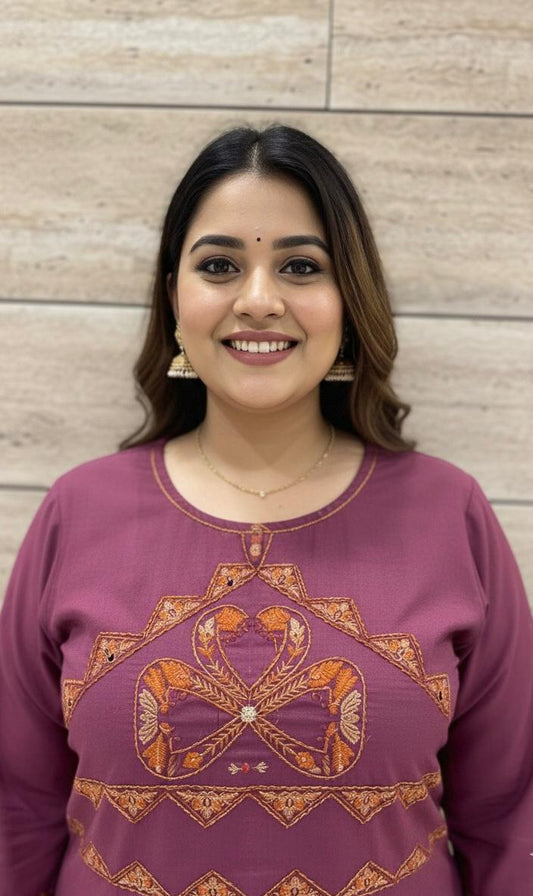 Purple Orange Plus size Salwar