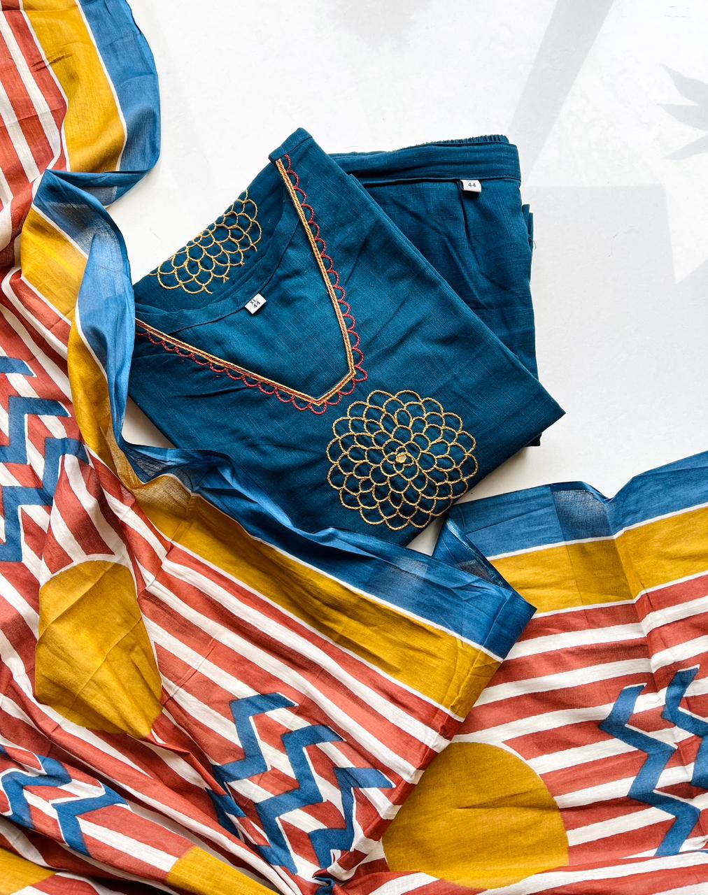 Indigo Dabu Handwork Cotton Salwar