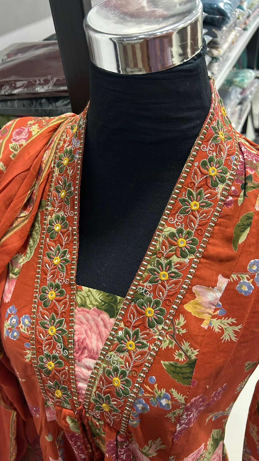 Rust Bloom Anarkali Salwar