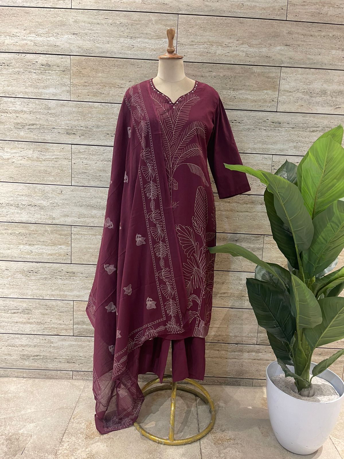 Beet Burgundy Cotton Salwar