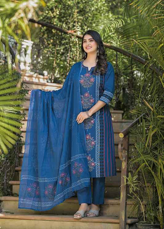 Indigo Blue Cotton Salwar