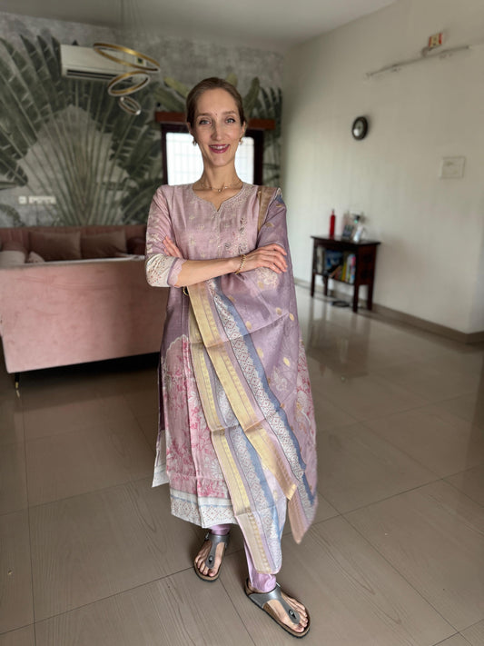 Lilac Silk Cotton Salwar