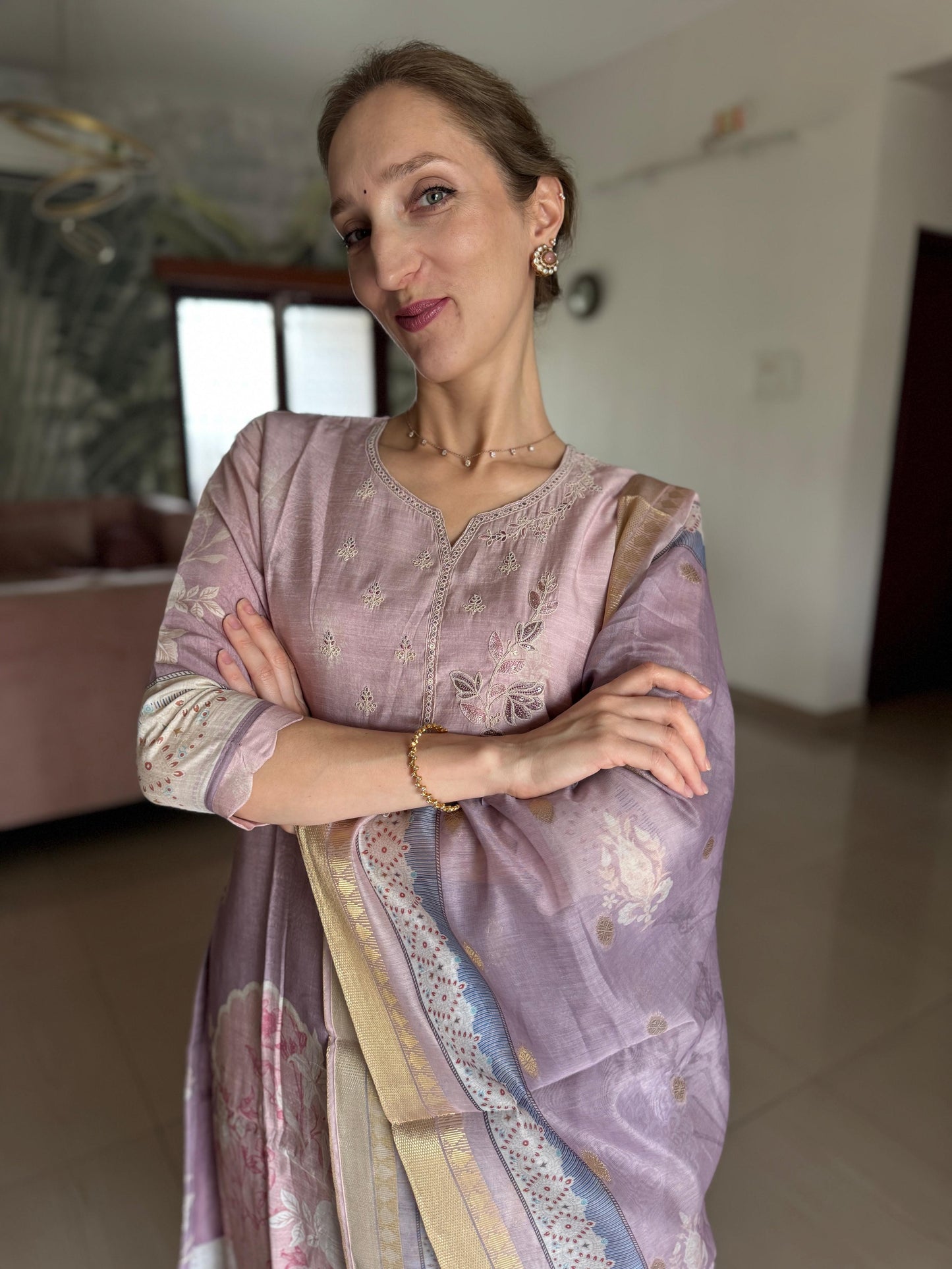 Lilac Silk Cotton Salwar