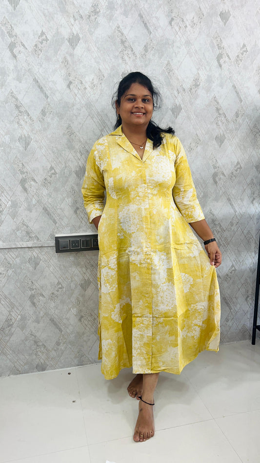 Pink Panelled Collar Maxi