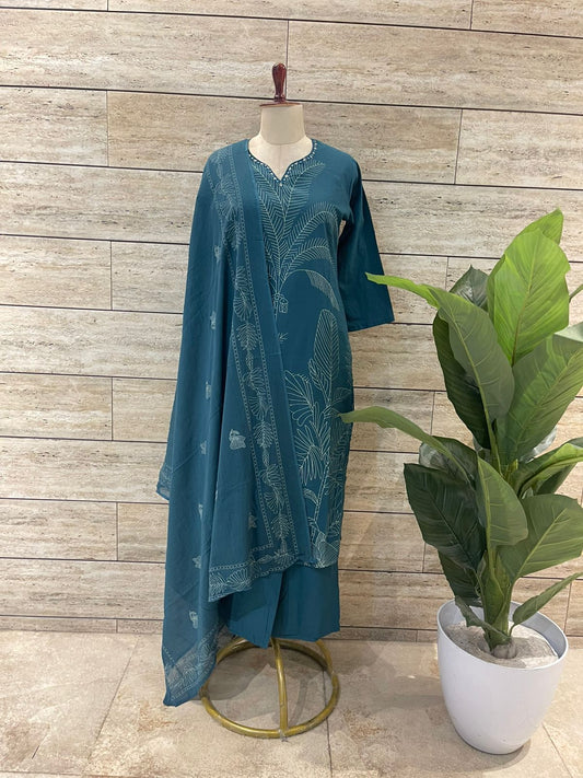 Jade Teal Cotton Salwar