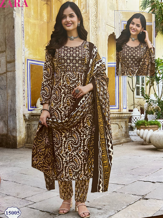 Brown bandhini Salwar