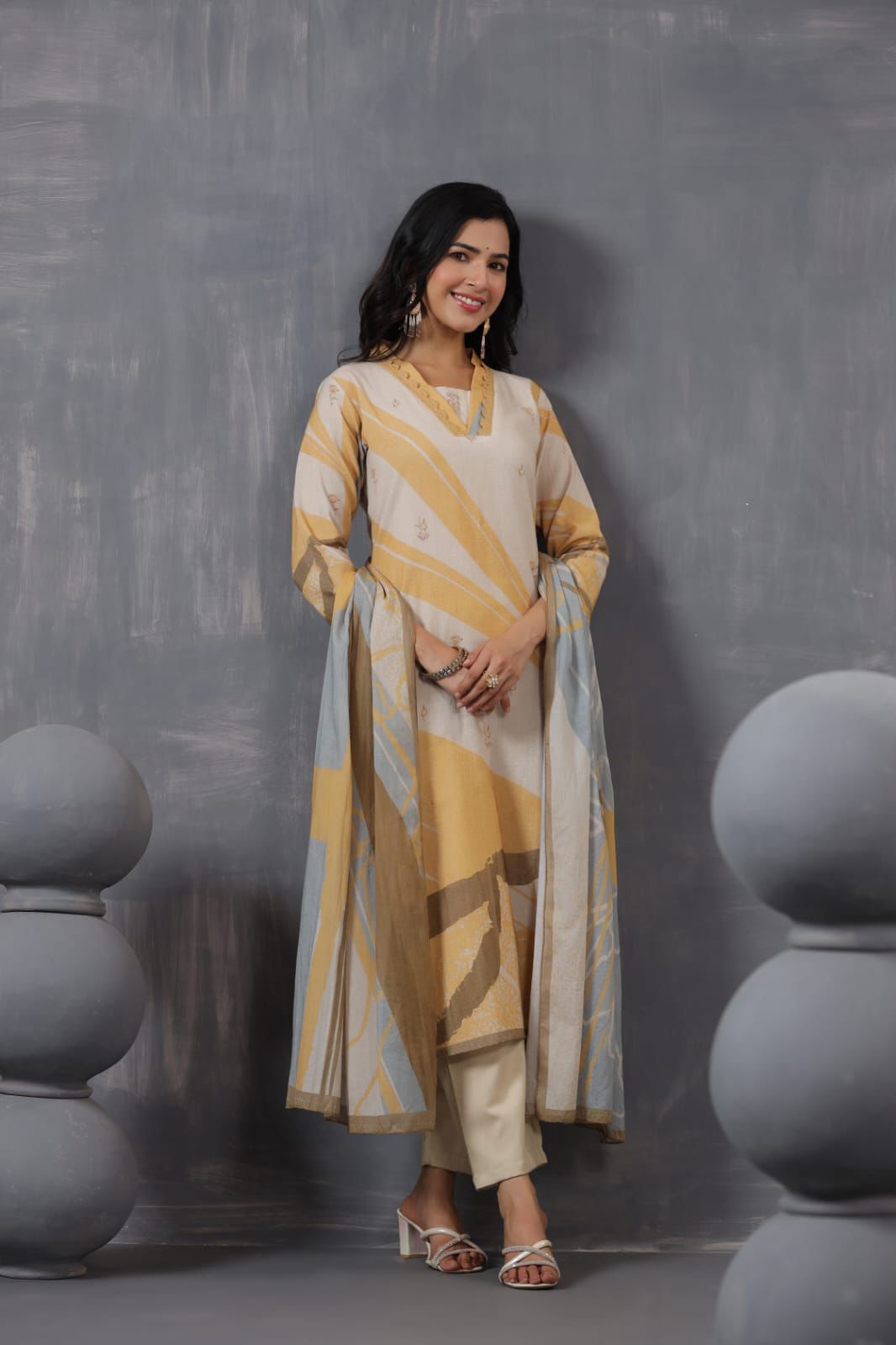 Bronze Biscotti Linen Cotton Salwar