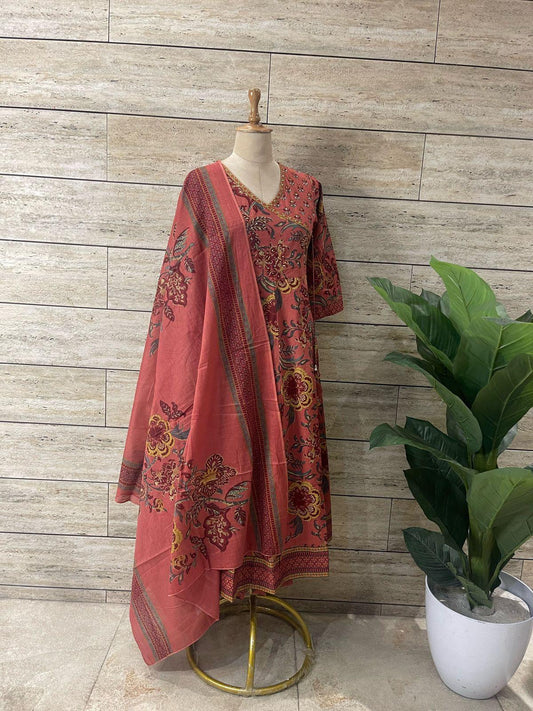 Georgia Peach Anarkali Salwar